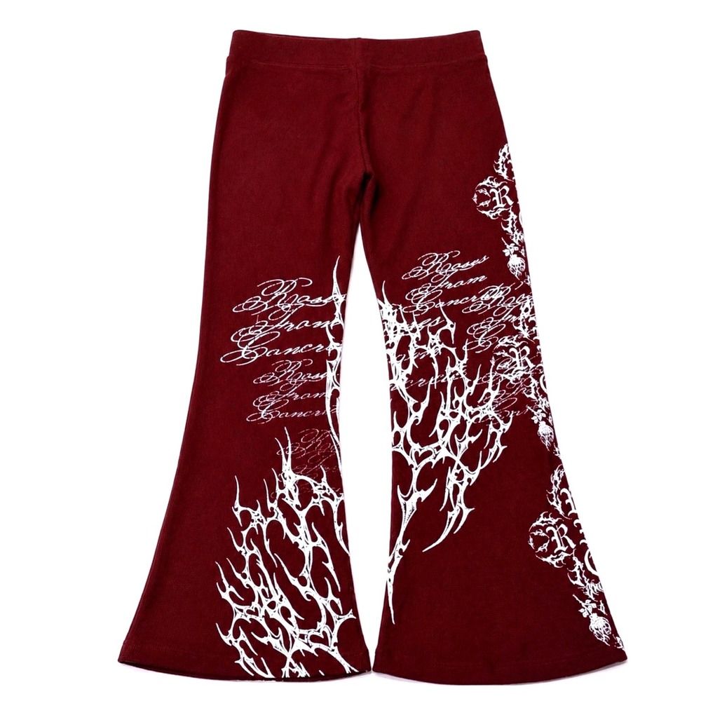 Civil Regime Reverse Curse Waffle Thermal Flared Leggings Ox Blood Small NEW‎